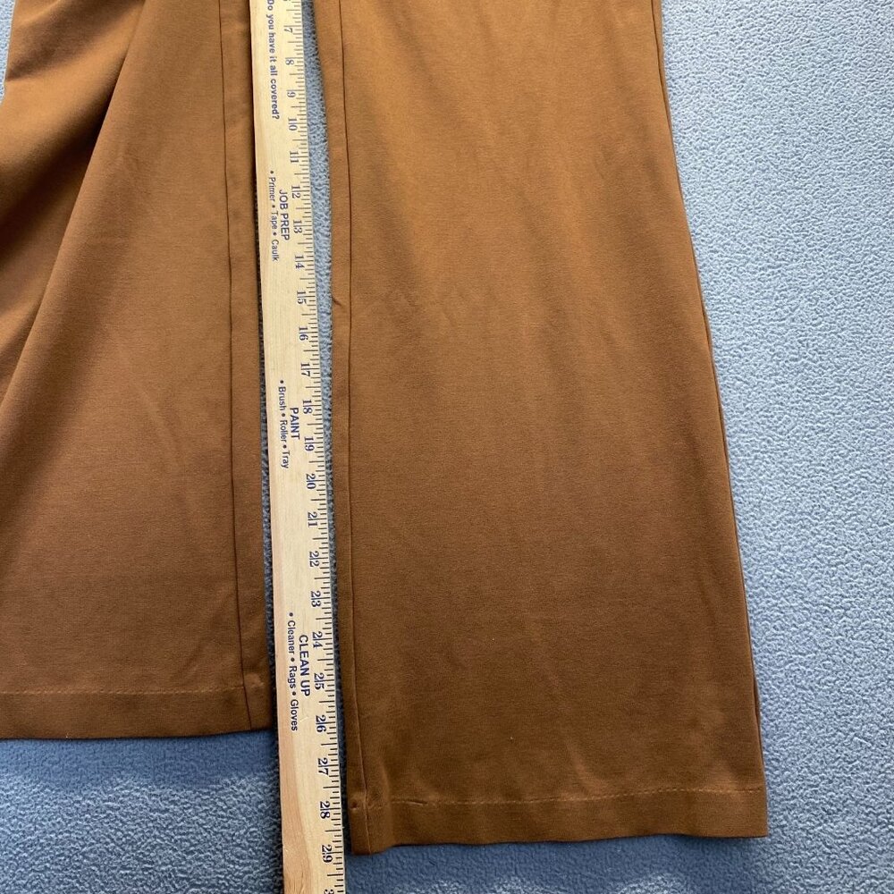 Maison d' Amelie Women's Wide Leg Brown High Rise Pants Size 8,Stretch,Pockets - Picture 6 of 8